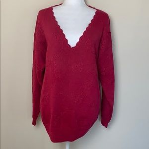 Vintage Oversized Cottagecore Vneck Sweater
